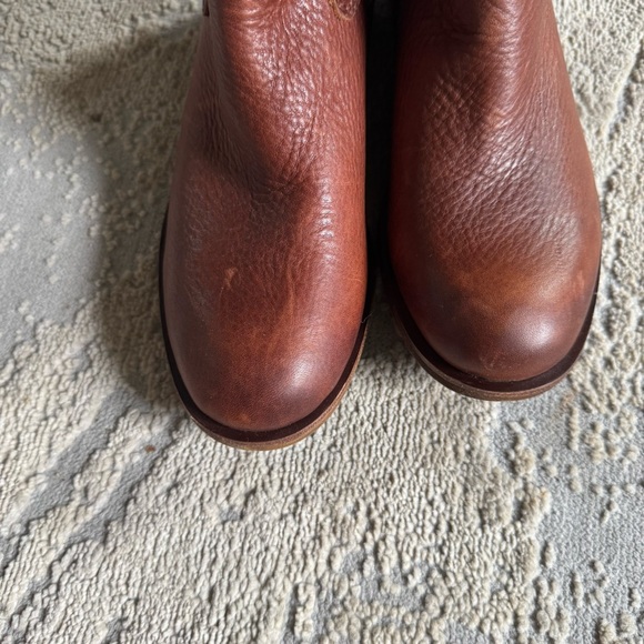 Sofft tall brown cognac leather Sharnell Heel boots lace tie back 8.5 - Picture 6 of 13